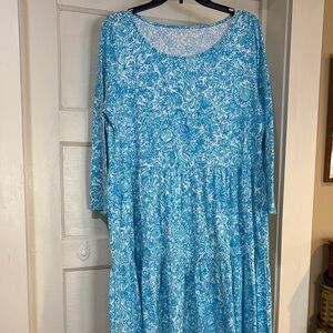 Lilly Pulitzer Blue and White Geanna Dress XL